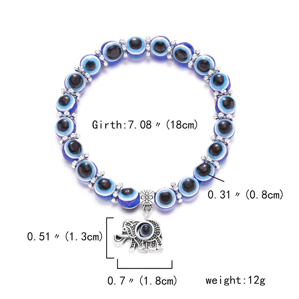 Vintage Classic Turkish Lucky Evil Eye Bracelet For Women Men Blue Evil Eye Palm Butterfly Owl Elaphant Pendant Bracelet Jewelry