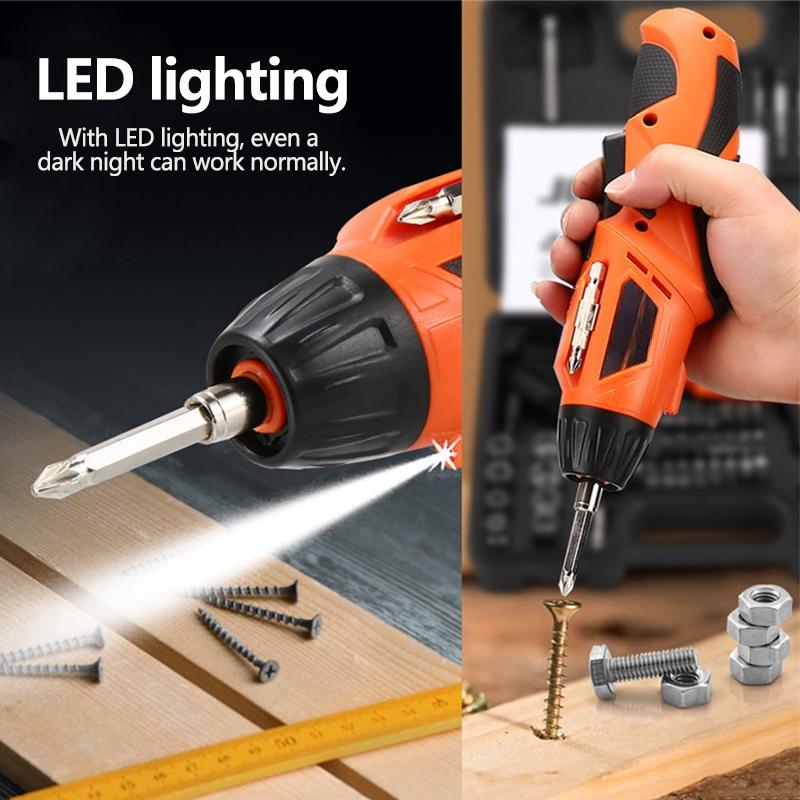 Portable Electric Screw Driver Tool With Screw Bits 45pcs 3.6V Electric Screwdriver Set Cordless Drill USB Charger New