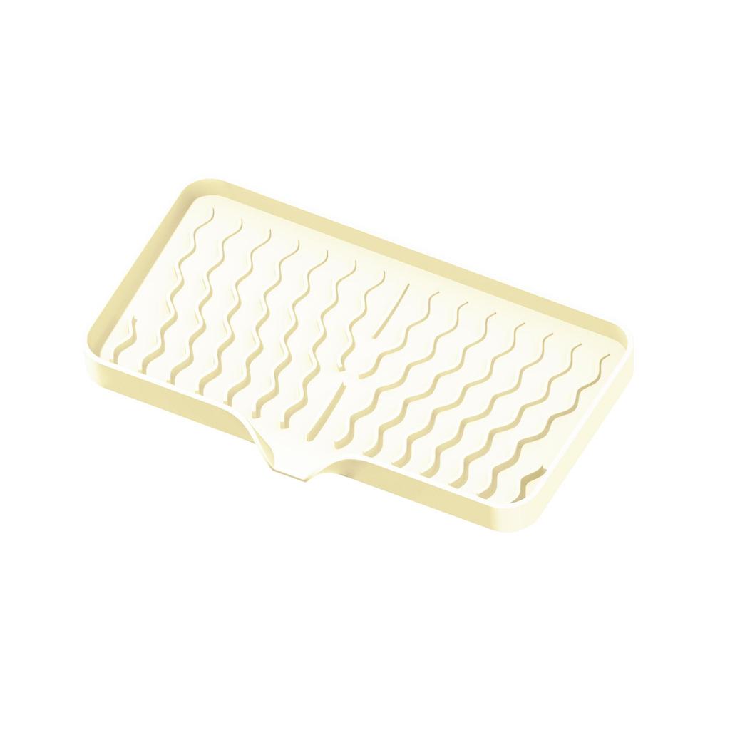 Wavy Pattern Silicone No-Drill Soap Dish & Drain Mat Rack