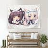 Aesthetic Wall Tapestry  Cute Anime Maid Cat Ears Design   Horizontal Modern Living Room Decor