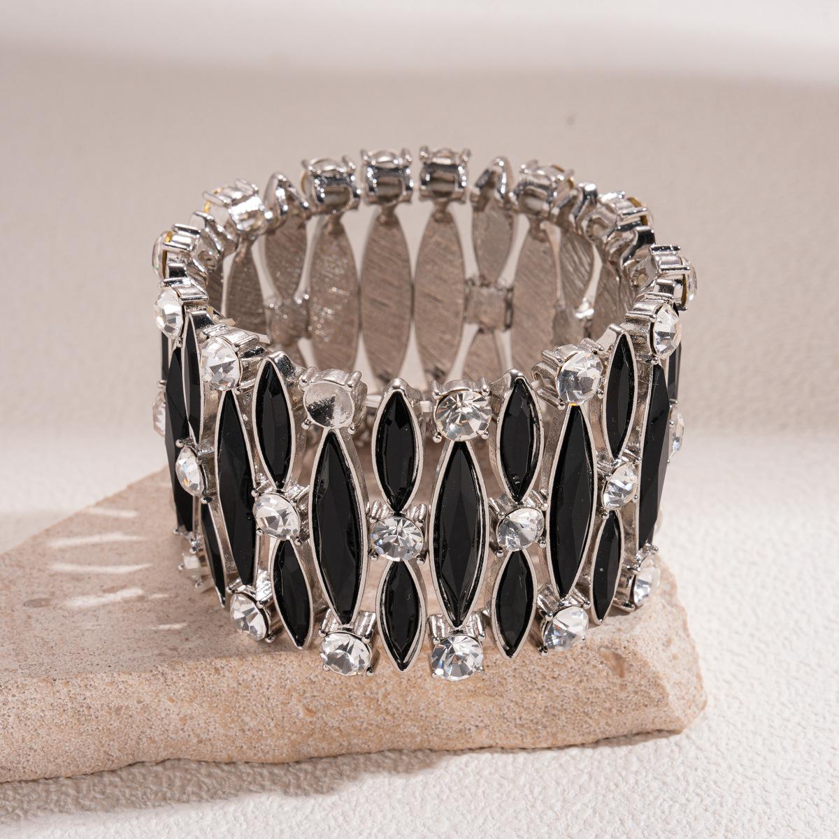 

Эластичный браслет-шнурок, инкрустированный бриллиантами, ромбовидной формы, с элементами splicing, персонализированное украшение в темном стиле