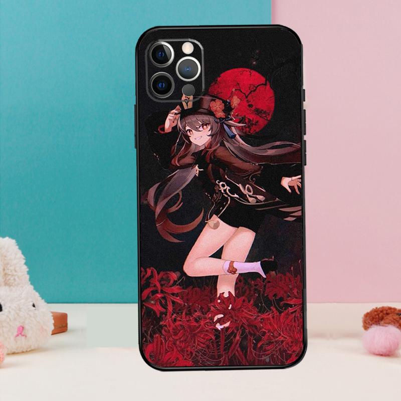 Genshin Impact Hutao Phone Case For iPhone 17 Air 16 15 14 12 11 13 Pro Max 12 13 mini 15 16 Plus 16e Cover Coque