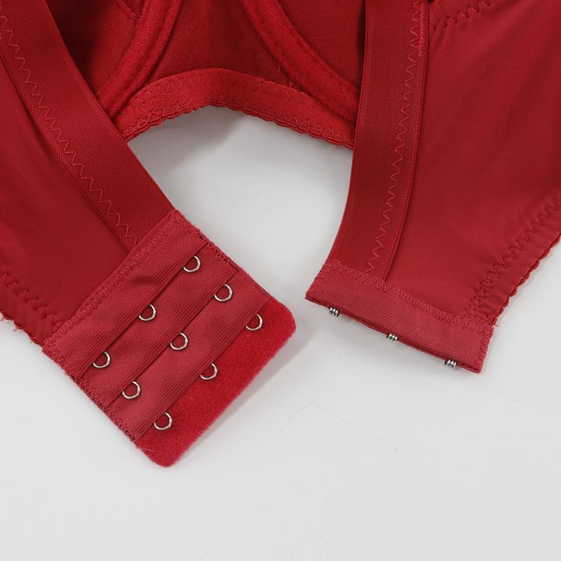 Women Full Cup Daily Brassiere Sexy Lace Print Bow Bra Comfortable Thin Mold Cup French Bras 40E 42E 44E-6004