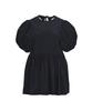 BMUETTE Puff Sleeve Shirred Blouse Black