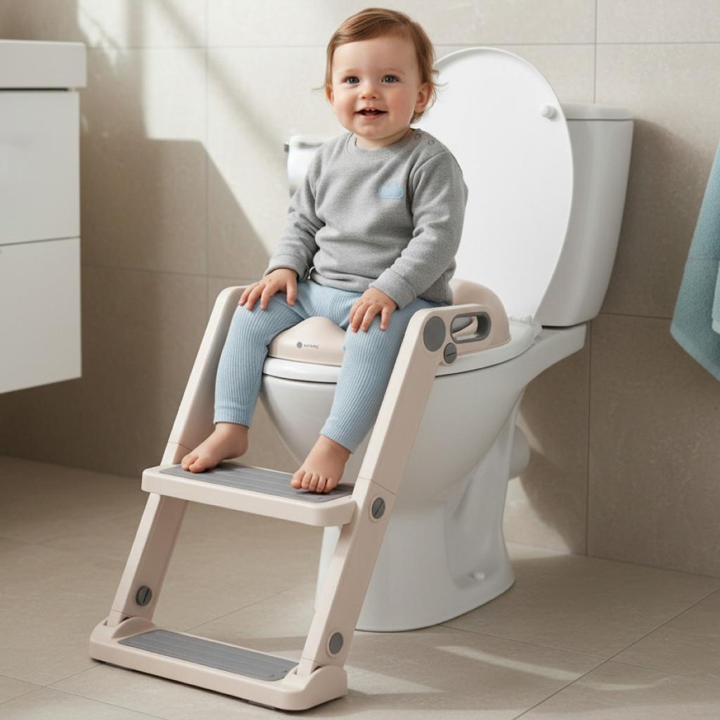 Toilet Seat Cover Toilet Seat for WC Child Toilet Step Ladder Soft Seat Footrest White Grey Sun Baby