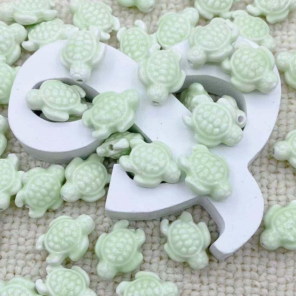 10pcs Handmade Craft Sea Turtle Bead Ceramic Jewelry Making Material  Women
