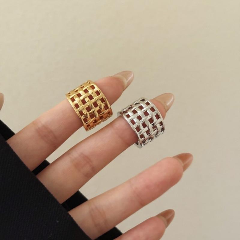 Waffle Hollow Design Ring Lightweight Comfort Fit Geometric Wedding Band Fashion Jewelry for Everyday Wear