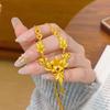 Gold Three-Life Flower Tassel Necklace: Exquisite Wedding Gift for Girlfriend