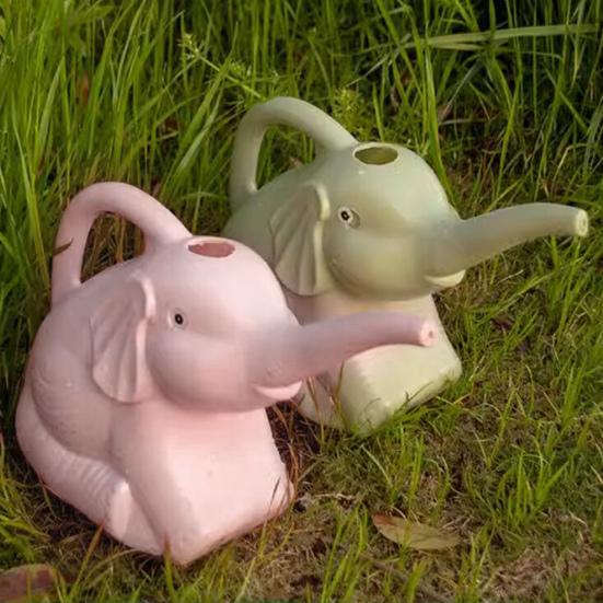 2L Vattningskanna Elefantform Stor Kapacitet Extra Lång Pip Enkel Konstruktion Barn Trädgårdsredskap Enkel Vattenkontroll Trädgård