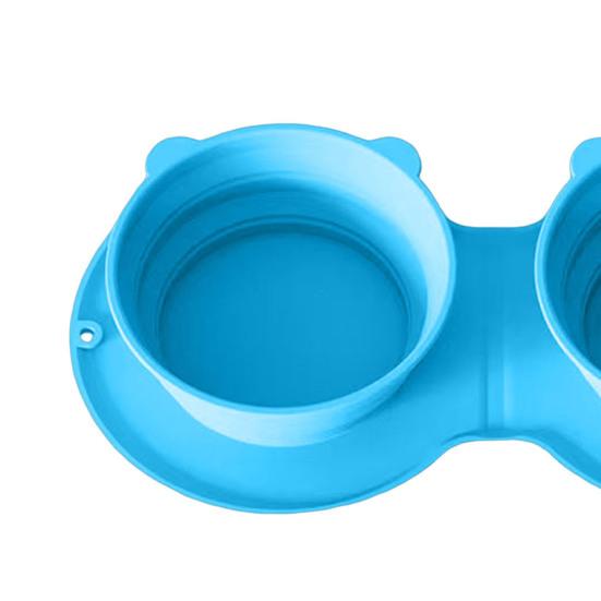 Folding Silicone Pet Bowl Non-slip Anti-Choking Dual Feeding Bowl Small Medium Large Dogs Slow Feeder Portable Dry Wet Food Water Bowl