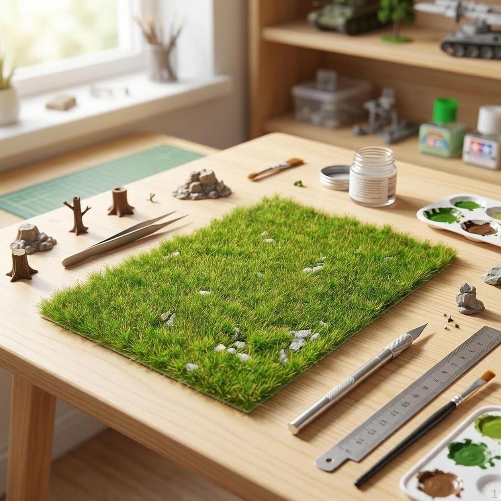 Kunstrasen-Diorama-Material, Miniatur-Büschel für Puppenhaus-Dekoration