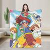 Digimon Plush Blanket Girls Boys Flannel Throw Blanket For Couch Chair Super Soft Quality Bedspread Gift