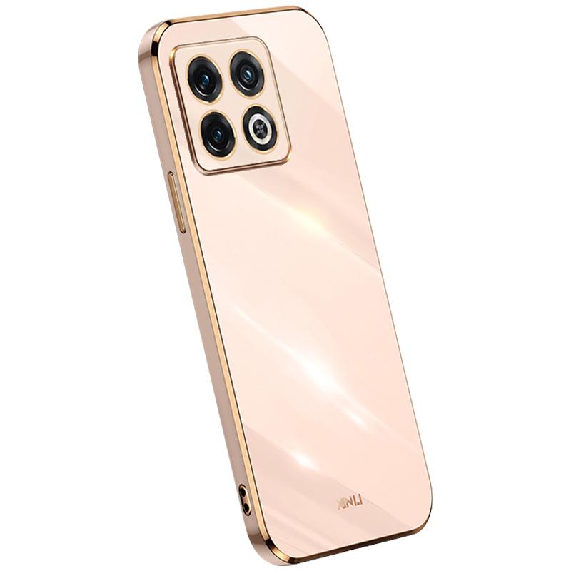 

XINLI for OnePlus 10T 5G/Ace Pro 5G Anti-scratch TPU Phone Case,Electroplating Full Camera Lens Protection Cover Pink