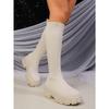 Women's Autumn and Winter New Large Size Women's Boots Mid-barrel Elastic Flying Woven Socks Boots Muffin Platform Martin Boots