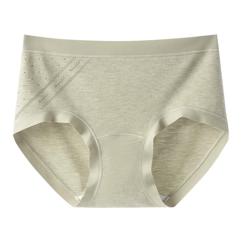 

Ladies Spring and Autumn New Cotton Belly Lift Hip Antibacterial Crotch High Waist Triangle Briefs XL зелений/хакі