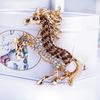 Horse-Shaped Rhinestone Keychain with Carabiner Clip Sparkling Zircon Animal Key Ring for Keys Bags Lucky Symbol for Car Home Decor