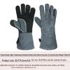 Extra Long Flame Retardant Cowhide BBQ Gloves - Heat Resistant Up To 500°F - Anti-Scald Protection for Baking, Oven, Boiler, and Grilling
