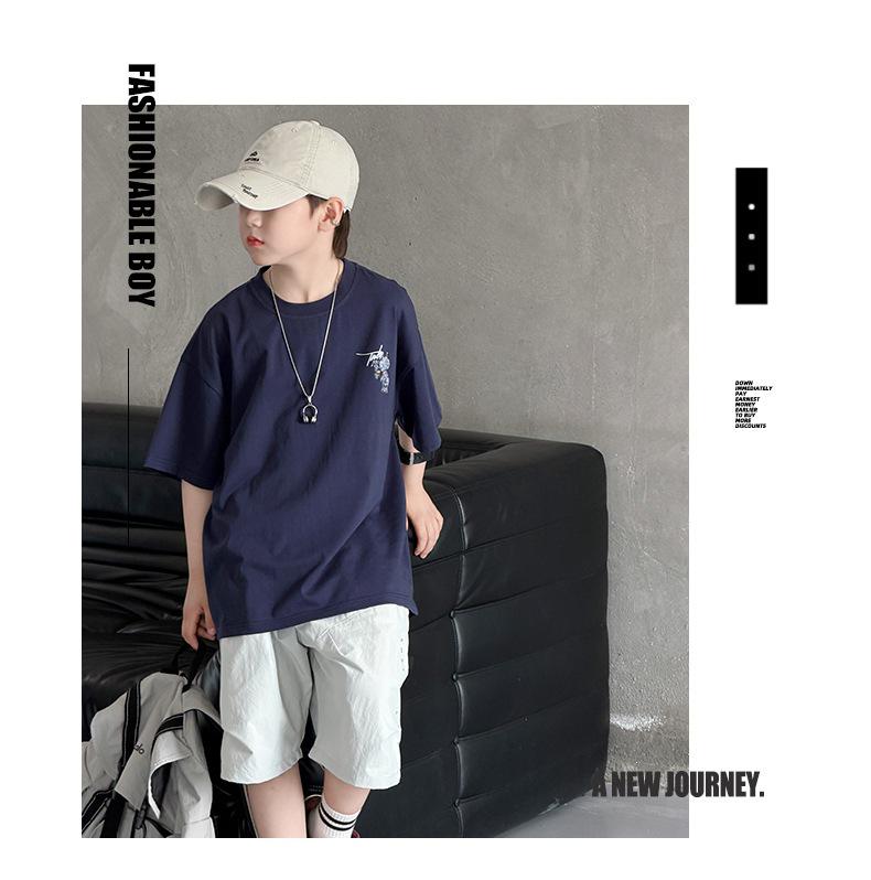 Trendy Boys' Summer Two-Piece Set: Short Sleeve T-Shirt & Casual Sports Shorts