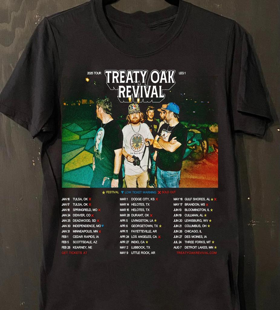 New Treaty Oak Revival Tour 2025 All Size S-5XL Unisex T-shirt