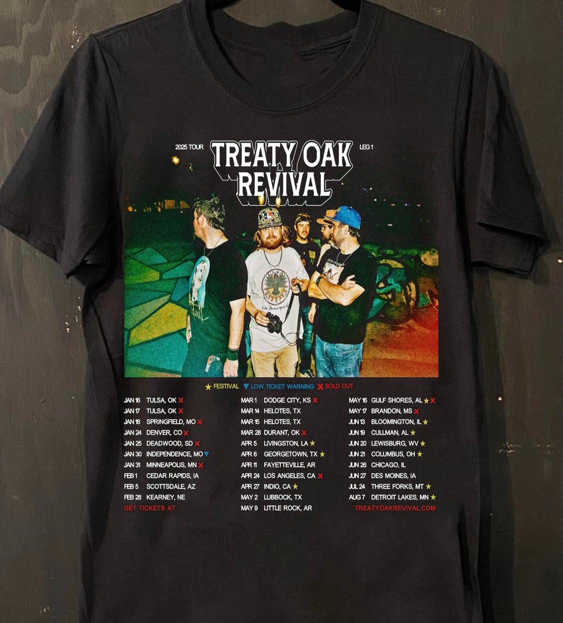New Treaty Oak Revival Tour 2025 All Size S-5XL Unisex T-shirt S