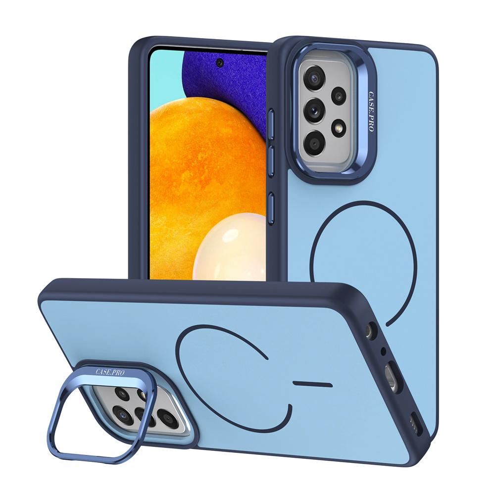 KEYSION Matte Skin Feel Lens Stand Phone Case for MagSafe for Samsung A52 A52S 5G Magnetic Shockproof Cover for Galaxy A13 4G 5G