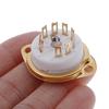 1Pc Chassis Mount 9Pin Ceramic Tube Socket For El84 Ecc82 6922 12Ax7