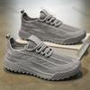 Men White Sneakers Summer Breathable Fly Weave Mesh Sports Running Shoes Lightweight Comfortable Fashion Cross Tied Casual Shoes