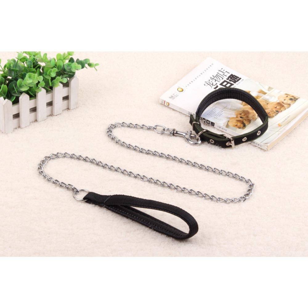 Dog Chain Dog Leash Twisted Chain Dog Metal Iron Traction Pet Leash Foam Handle Pet Leash