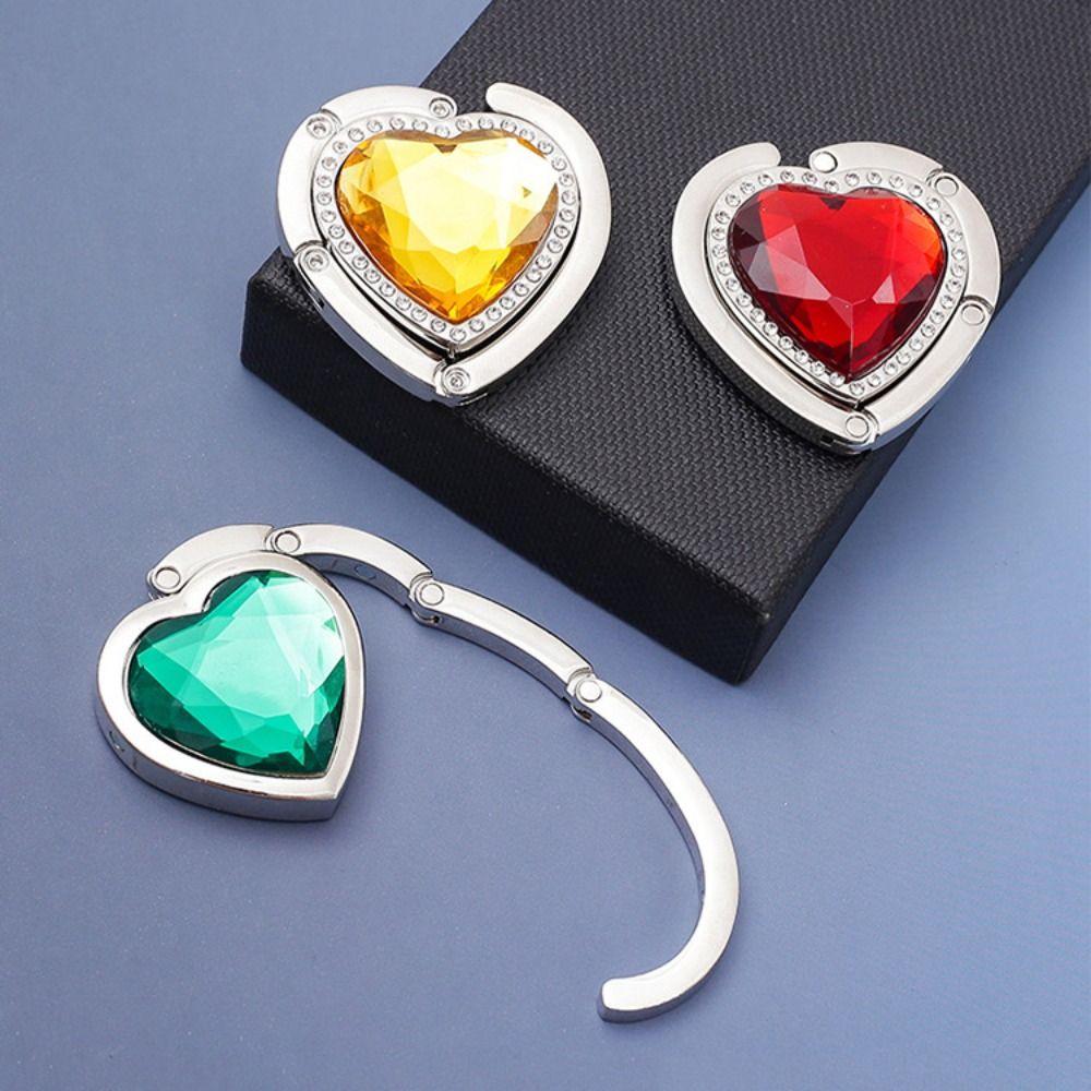 Portable Purse Bag Hanger Rhinestone Handbag Hook Holder Folding Table Hook  Storage Hanger