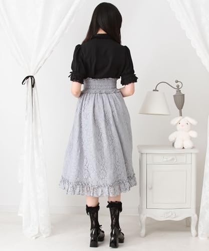Choose your favorite lace frill ribbon skirt, long, lavender gray, size 3L, mass-produced, landmine style, sickly cute, Yumetenbo
