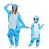 Sully Cosplay Kostüm Herren Damen Junge Mädchen Halloween Anzug Tier Onesie Niedlicher Flanell Overall Anime Kigurumis Blaues Kuh Kostüm