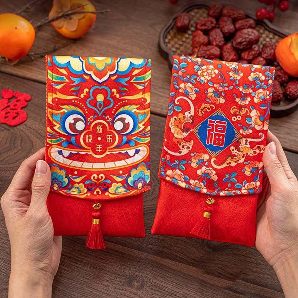 Tassels Spring Festival Red Envelope Printed Lucky Money Packet Children's Money Bag  Birthday