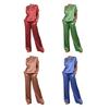 1 Set Women T-shirt Pants Suit Casual Summer Solid Color