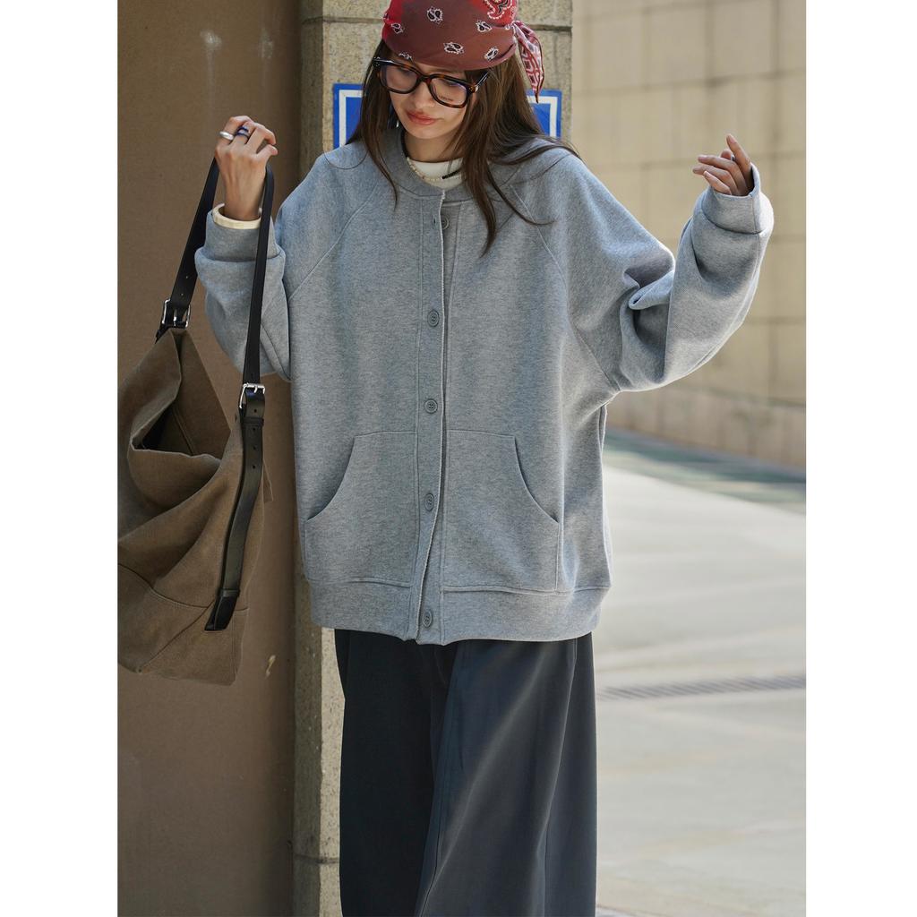 Johnature Autumn Korean Casual Baseball Cardigan Layered Women Jacket Loose Versatile Simple Coats