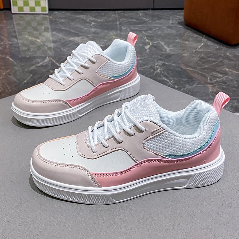 TUINANLE Sports Shoes for Women Lace Up Casual Leather Platform Sneakers Female Breathable Running Shoes