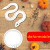Halloween Skeleton Snake Toy Figurine Movable Joints Snake Bone Figure Articulated Animal Model Desktop Decoration Ornament