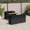 VidaXL Garden Lounge Set 6 Pcs with Cushions Black Wicker, Outdoor Sofa Set, Garden Lounge, Set 3326883