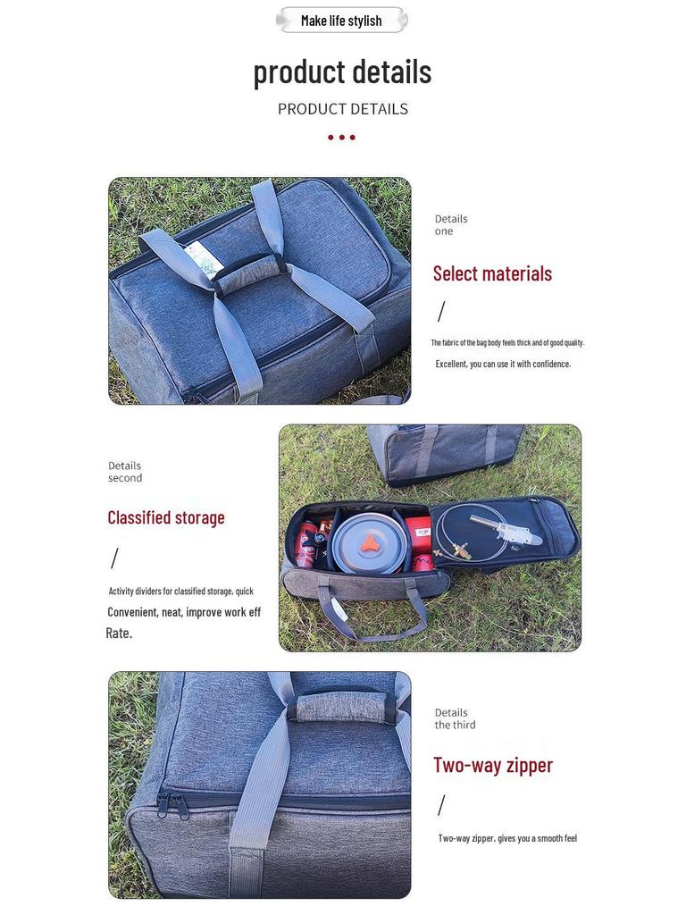 Vattentät Picknick- & Camping Köksredskap Bärkasse - Bärbar, Multifunktionell, Stor Kapacitet