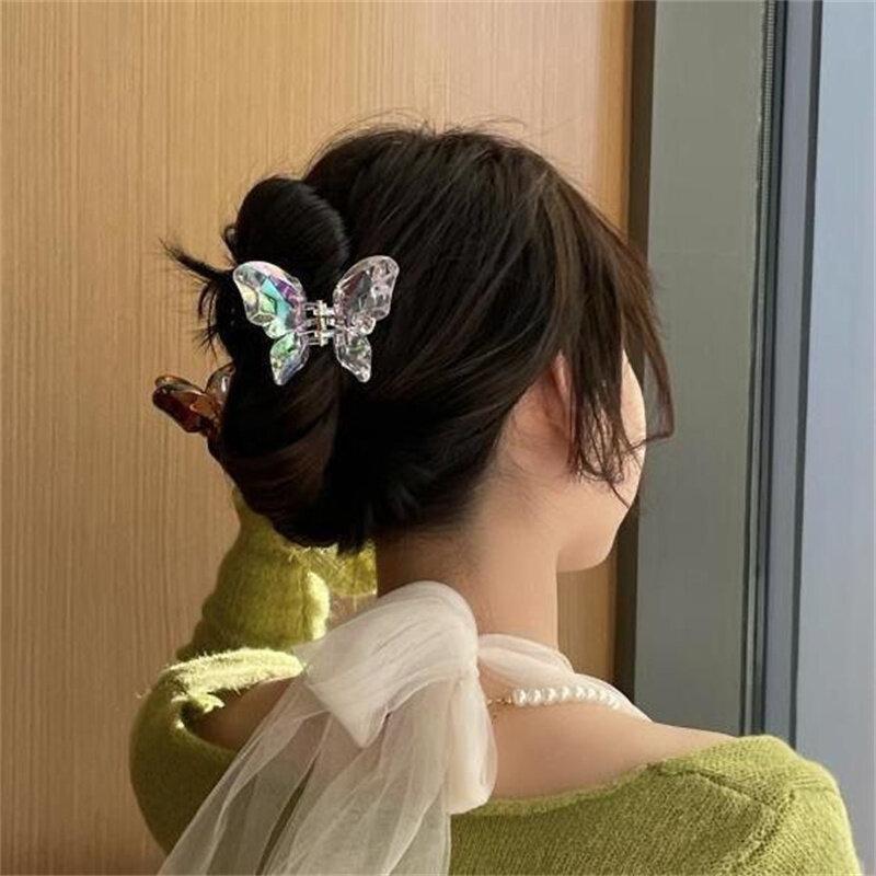 1 buc. Agrafă fluture colorată, acrilic, cu gheare de păr, pentru femei, fete, accesorii decorative, cadouri