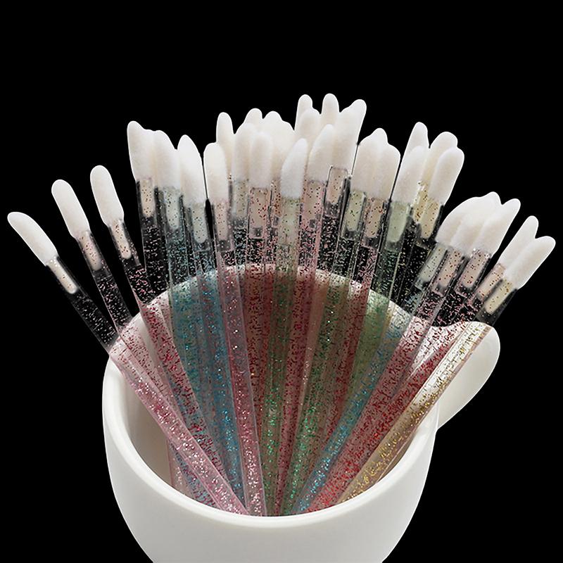50Pcs  Disposable Lip Brush Lash Extension Brushes Mascara Applicator Lipstick Wands Set Cosmetic Plastic Makeup Tools