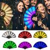 Glow Folding Led Fan Dancing Light Fan Night Show Halloween Christmas Rave Festival Accessories Glow In The Dark Party Supplies