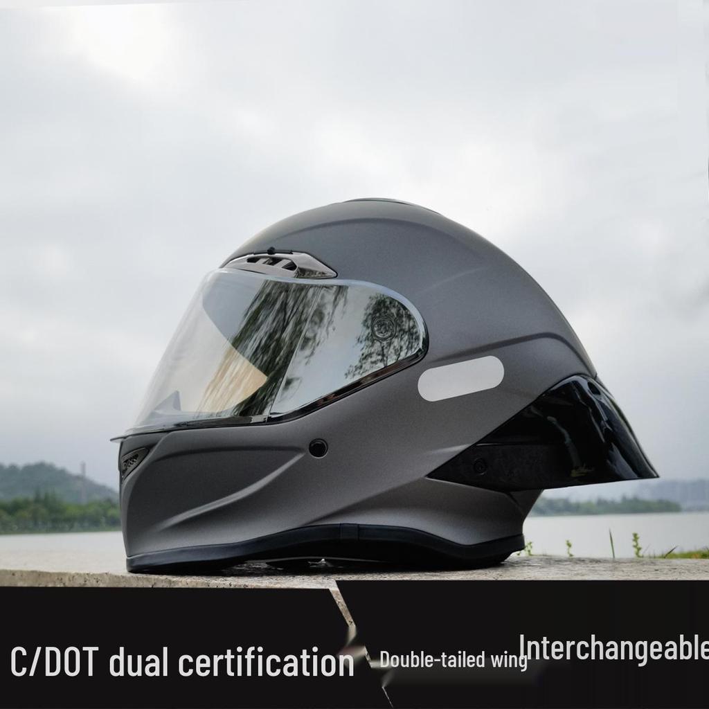 NBTK R50 DOT Full Face Helmet with Large Spoiler for Sportbikes & Cruisers - Spring/Autumn Use