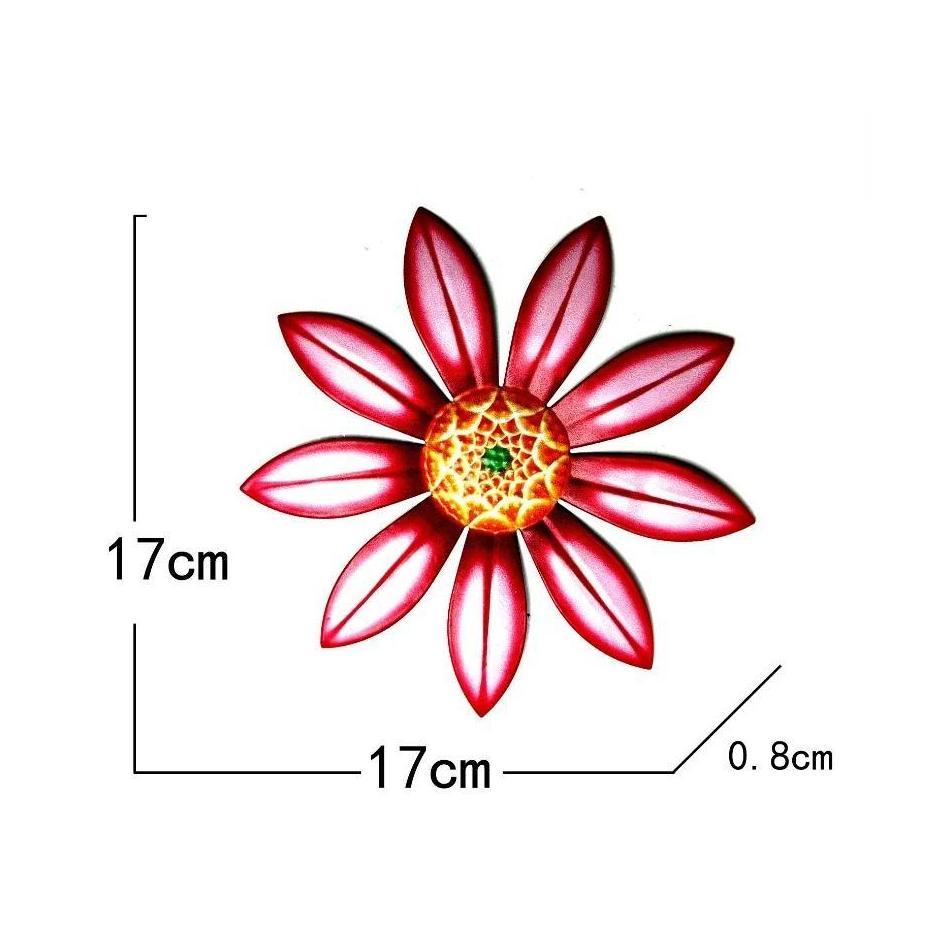 4 Colors Optional Metal Flower Wall Decor Art Sculpture Hanging Ornament Aesthetic Home Room Garden Courtyard Decoration Outdoor