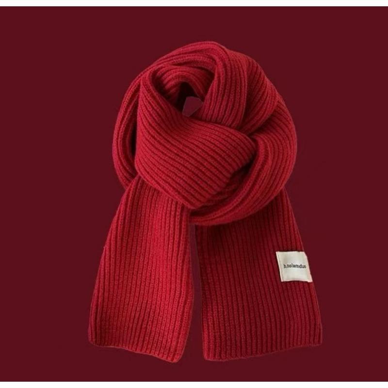 Christmas Scarf Collection Red Scarf Female Autumn and Winter White Student Warm New Scarf Couple Gift