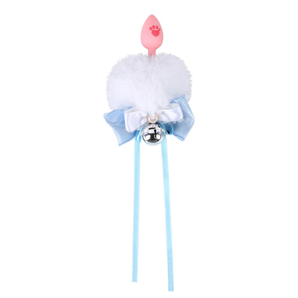 Silicone Rabbit Tail Butt Plug with Bowknot – Cute SM Erotic Toy for Adults