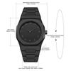 Men's Arabic Numerals Black Matte Quartz Watch