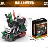 6 In 1 Creative Moc Halloween Building Blocks Diy Halloween Haunted House Pumpkin Lantern Candy House Train Toys Gifts For Kids