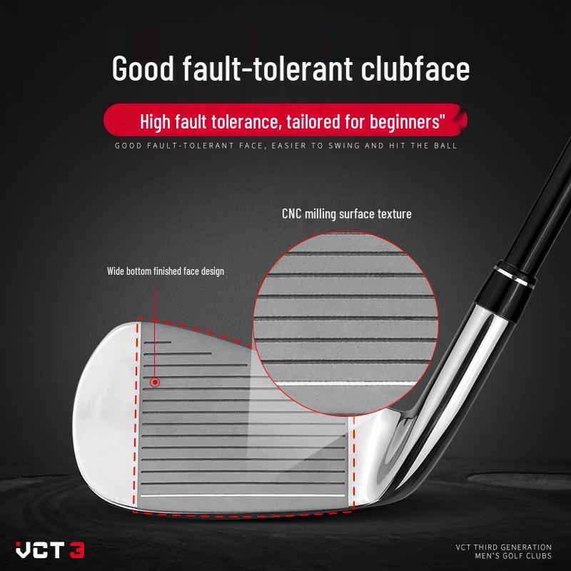 PGM VCT3 Men's 7 Iron Golf Club - Beginner Stainless Steel with Carbon Shaft