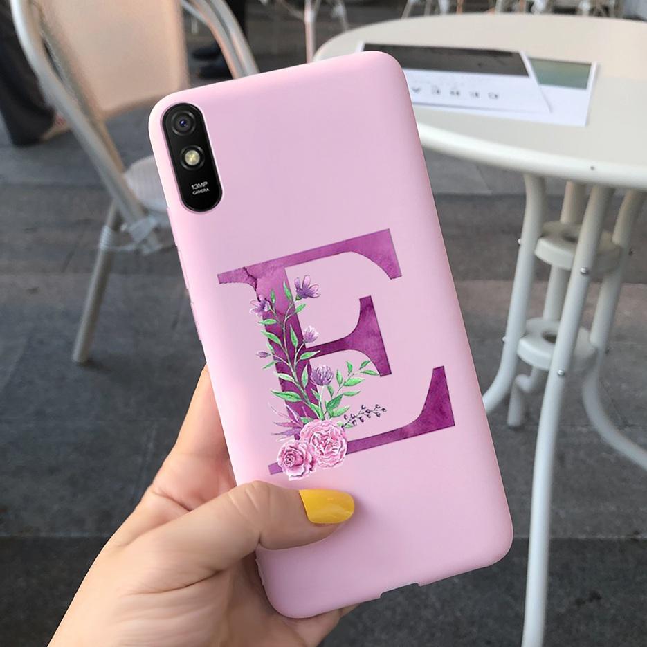 For Xiaomi Redmi 9A Case Silicone Soft TPU Back Phone Protector Shell For Xioami Redmi 9AT 9 A Redmi9A T Cute Letters Cover Bags