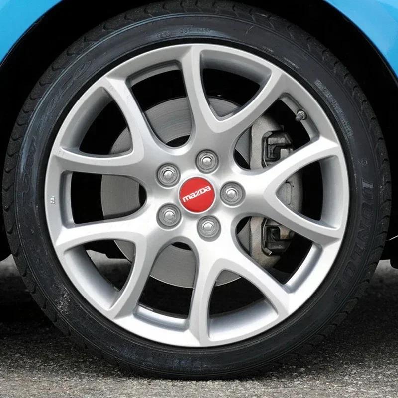 2025 Hot Car Wheel Center Hub Cap Dustproof Cover Emblem Wheel Sticker accessories for Mazda 3 4 5 6 ATENZA Axela RX8 CX6 CX5 CX